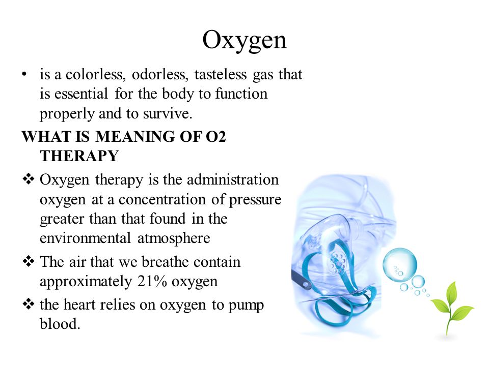 Oxygen meaning sale
